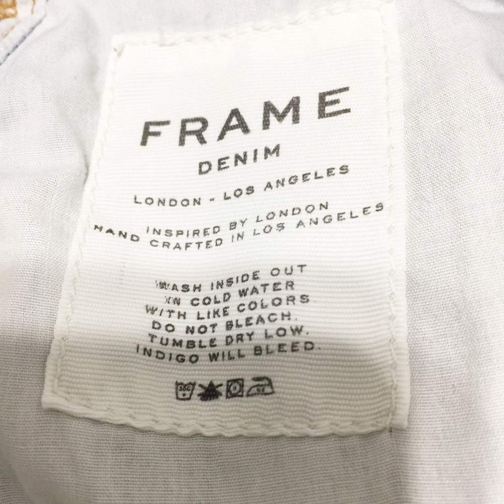 FRAME Denim Medium Wash Frayed Mini Skirt 28 - Picture 6 of 7